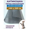 Антикошка 2 метра х 160 см москитная сетка повышенной прочности, серая