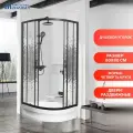 Душевой уголок мономах ДУ 80/180 МЗ BL без поддона стекло прозрачное, стекло узорчатое, профиль черный, универсальная