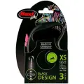 Поводок-рулетка для собак Flexi Black Design XS тросовый 3 м 32 мм зелeный