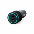 Автомобильное зарядное устройство REXANT c двумя портами (USB-C + USB-С) c LED-подсветкой, 75Вт 18-2232-5