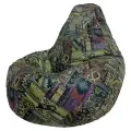 Мир Пуффов Кресло-мешок «Груша» Велюр Наска 01, с ручкой для переноски,размер- XXXL