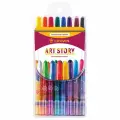 Карандаши восковые 8 цветов Crown ArtStory (L=170мм, D=10мм, 3гр, пластик, выкручивающийся стержень) ПВХ, 12 уп. (TP-800)
