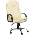 Компьютерное офисное кресло роскресла Patrick M (Хром) руководителя, обивка: экокожа, цвет: бежевый