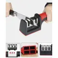 Точилка механическая Sharpener / ножеточка / двусторонняя заточка / станок / для ножей и ножниц / шлифовка / для кухни / 3 этапная заточка / ручная/ Точилка для ножей с 3 - х этапной системой заточки / Ножеточка ручная с 3 режимами