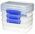 Контейнер Sistema Klip IT набор, 3штуки, 1л, синий, 1613