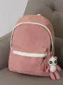 Школьный рюкзак RDE, вельветовый, стильный, с удобными лямками и прочными материалами, розовый