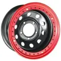 Стальной колесный диск Off-Road Wheels Ленд Крузер 8x16/5x150 D113 ET-14 Черный с Красным ободом