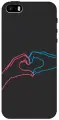 Силиконовый чехол на Apple iPhone SE / 5s / 5 / Эпл Айфон 5 / 5с / СЕ с рисунком Fall in Love Soft Touch черный