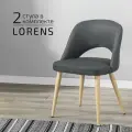 Стулья для кухни комплект 2 шт, кухонные стулья Lars Темно-серый