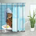 Шторка для ванной 180*180 кот в душе