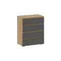 Комод для одежды Нонтон Инта, 80.2x46x95,8 см, Дуб Золотой / Графит серый
