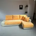 Диван, Диван-кровать Олимп-1 угловой, жёлтый kenzo, механизм еврокнижка, левый угол 220х138х76 см