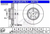 ATE 24012501701 Торм. диск пер. вент.[300x25] 5 отв.