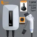 Feyree Зарядное устройство для электромобилей Type2 Разъем EVSE Wallbox 32A 7KW IEC62196-2 Разъем 1 фаза 5 м Кабель Настенная зарядная станция для электромобиля type1 j1772 32A 7KW