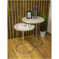 Круглый столик в прихожую, на балкон, придиванный для книг на металлической ножке, ЛДСП 60х60х73 2 шт