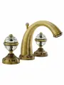 Смеситель для раковины Migliore CRISTALIA на 3 отверстия, бронза/ручки Swarovski ML. CRS-3712. BR
