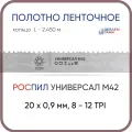 Полотно биметаллическое ленточное длина - 2,450 м, 3 кольца универсал M42, 20х0,9 мм, 8-12 TP