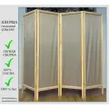 Ширма бежевая 4 створки, ширина 208 см высота 180 см, складная