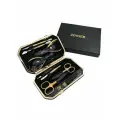 Маникюрный набор Zinger MSFE-804 G, 10 предметов, натуральная кожа, позолоченный/графитовый