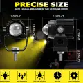2 шт. светодиодный фара дальнего света для мотоцикла, противотуманная фара, двухцветная, 6000 К, белая, 3000 К, желтая, 60 Вт, светодиодный прожектор для мотоцикла, автомобиля, трактора, грузовика, квадроцикла, внедорожника, лодки