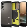 Чехол Spigen на Samsung Galaxy S25 Edge (ACS09423) Tough Armor MagSafe / Спиген чехол для Галакси С25 Эдж, противоударный, с защитой камеры, темно-серый