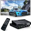 Контроллер видеостены 2x2 HDMI 1080P 60 Гц 1X2 1X4 1X3 2X1 3x1 Многовидеоэкранный процессор 4-полосный ТВ-стеновой аппарат Коробка 180 футов Флип, Черный, With EU Plug