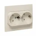 Механизм Розетки EKF 2-местной с/з 16А белый с защ. штор. PROxima Стокгольм (комплект 4 шт)