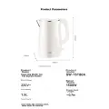 SUPOR [Government Subsidy] Electric Kettle, 304 Stainless Steel Hot Water Kettle, Double-Layer Anti-Scalding Seamless Steel Kettle, SW-15T80A 1.5L