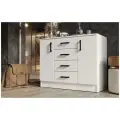 Комод Эра Эко К1000-2Д, 100см x 44см x 83см, ЛДСП Белый, роликовые направляющие
