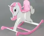 ShiningCrown Мебель для кукол. Качалка Единорог (розовое облако, 36*57*4см) (дерево) (в коробке) 711