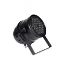 LC20408 УФ прожектор, светодиодный, в корпусе PAR 64. 36x3Вт UV светодиодов, управление DMX512-3/8 каналов, авто режим, master slave, звуковая активация. Вес 2,5 кг, размер 205х245х295mm
