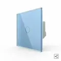 Выключатель проходной сенсорный одноклавишный, 1 пост, цвет синий LIVOLO ORIGINAL
