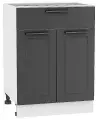 Шкаф кухонный напольный Глетчер Маренго 60 см с ящиком, МДФ Soft-touch темно-серый