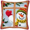 PN-0008519 Набор для вышивания крестом (подушка) Vervaco Happy Snowman Веселый снеговик
