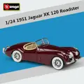 Модель классического автомобиля Bburago 1:24 1951 Jaguar XK120 Roadster из сплава, металлическая Игрушечная модель автомобиля, имитация детских подарков, Бордовый