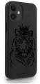 Черный силиконовый чехол MustHaveCase для iPhone 12 Mini Тигр с Короной для Айфон 12 Мини