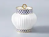 Сахарница Кобальтовая сетка форма Волна, Иператорский фарфоровый завод