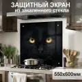 Защитный экран от брызг на плиту 600х550х4мм. Стеновая панель для кухни из закаленного стекла. Фартук для кухни на стену