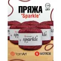 Пряжа для вязания YarnArt 'Sparkle' 25 г, 160 м (60% метализированный полиэстер, 40% полиамид) (1345 темно-красный), 6 мотков