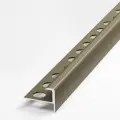 Профиль F-образный алюминиевый для плитки 10 мм Лука ПУ13, длина 2,7 м, анодированный бронза 04л