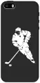Силиконовый чехол на Apple iPhone SE / 5s / 5 / Эпл Айфон 5 / 5с / СЕ с рисунком Hockey W Soft Touch черный