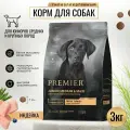 Premier Dog Turkey Junior Medium & Maxi сухой корм для юниоров средних и крупных пород, свежее мясо индейки - 3 кг