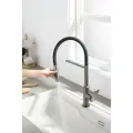Смеситель для кухни GANZER с гибким магнитным изливом/Графит+черный (GZ07126-Q)