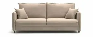 Диван-кровать PUSHE Фьорд New прямой, велюр, бежевый Balance 130