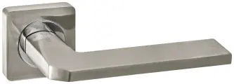 Ручка дверная межкомнатная на квадратной розетке Кераско, никель матовый