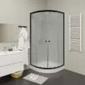 Душевой уголок PARLY ZF81B (80х80х193) , поддон, профиль черный, стекло матовое