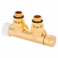 Узел SR Rubinetterie термостатический угловой нижнего подключения 1/2х3/4Е Золото (левый)