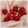 Зимнее волшебство Набор шаров пластик d-2,5 см, 12 шт Аррива красный