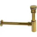 Сифон золотой для раковины с донным клапаном AICITY КН018 универсальный