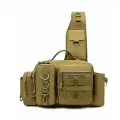 Cумка для активной рыбалки, хранения приманок, катушек, снастей, из водооталкивающего материала цвет хаки/песочный